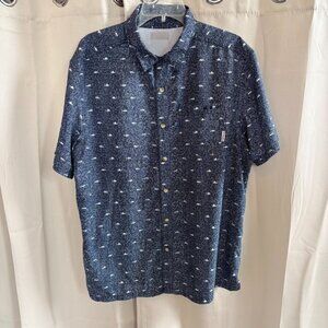 Columbia PFG Mens Shirt Medium‎ Fish Graphic Button Up Vented Outdoors 17830
